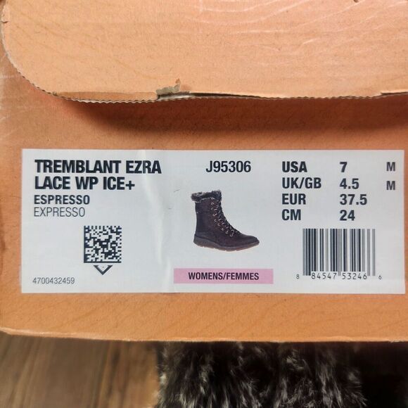 Merrell Tremblant Ezra Lace WP Ice+ Women Sz 7 Brown Leather Vibram Winter Boots - Picture 12 of 12
